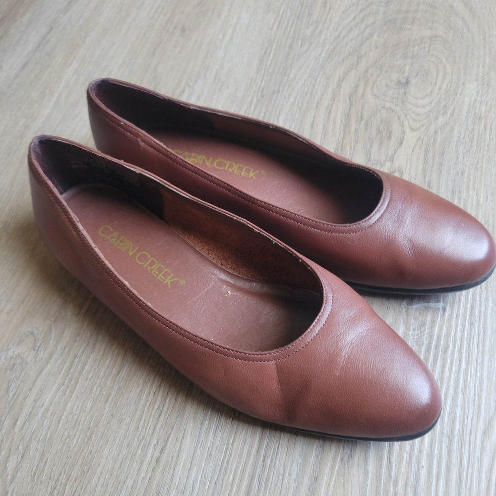 Cabin Creek Women Ballet Flats 7W Brown Leather Classic Professional Comfort